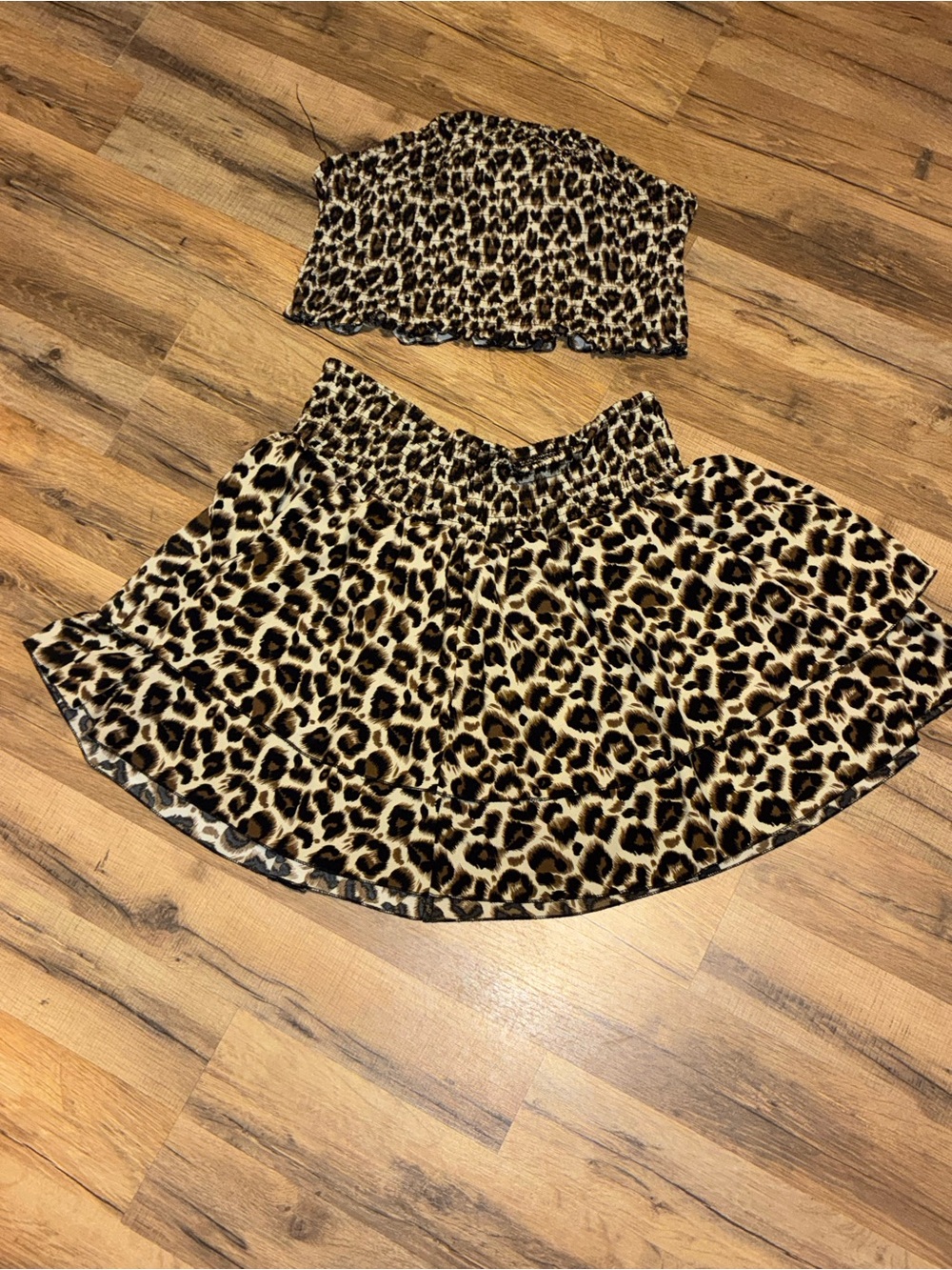 SHEIN Leopard Print 2 piece Skirt set - Brown & Black